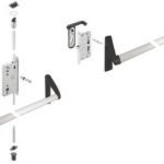 Panik Kilit Seti için Kilit, Pasit Kanat, Häfele ESCAPE, Galvaniz, 65 mm Seren Mesafeli – Pasif göm.klt.galv. 65/24mm