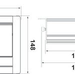 Priz Sistemi, Häfele GOO, Fırçalı, Tek Taraflı, Alüminyum – 1Priz UPS CAT6/3 gümüş – görsel 2