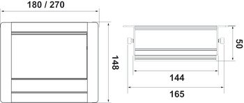 Priz Sistemi, Häfele GOO, Fırçalı, Tek Taraflı, Alüminyum – 1Priz UPS CAT6/3 gümüş – görsel 2