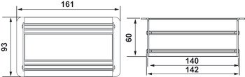 Priz Sistemi, Häfele ODIN PLUS, Bas-Aç Kapaklı, Alüminyum – 2Priz CAT6 USB-A/C antrasit – görsel 2