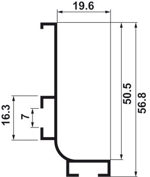 Profil Kulplar, Häfele STRIATA III - L – STRIATA-III-L kulp parlak krom 4200mm – görsel 2