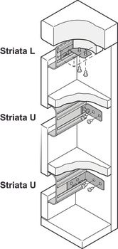 Profil Kulplar, Häfele STRIATA III - L – STRIATA-III-L kulp parlak krom 4200mm – görsel 3