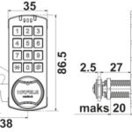 Rakam Kombinasyonlu Kilit, MiniLock, Elektronik Kayar Kapak Kilidi – görsel 2