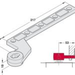 Ray, tek yöne açılan kapılar için, zemin yayı, Geze – Alt pivot kol çelik 250x53x19mm – görsel 2