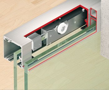 Sabit cam sabitleme profili, Döşeme ve duvar bağlantısı için – Slido D-Li12 kapı duv.pro.siy.2m