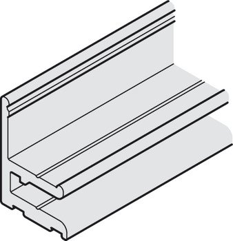 Sabit cam sabitleme profili, döşeme ve duvar bağlantısı için, 2 parçalı, Häfele Slido D-Line11 50L / 80L / 120L – 80-G t