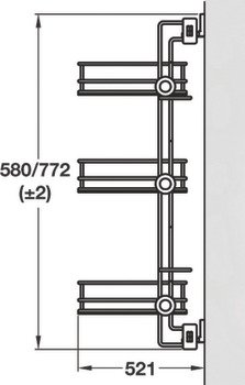 Saklama Seti, Häfele ELITE, Siyah, Çelik – sağ 29x521x58cm – görsel 2
