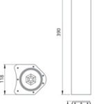 Sehpa Ayağı, Häfele OTTO, 60, Çelik – Masa cam p. krom 60x710mm – görsel 2