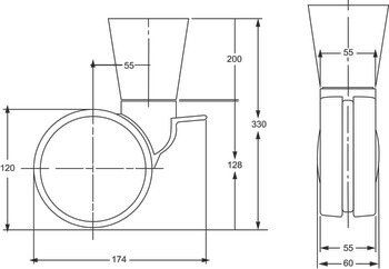 Sehpa Tekerleği, Häfele BRIDGE – frenli alü 120x330mm – görsel 2