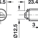 Silindir Çıkarılabilir Göbeği, Häfele Symo EC Plus, bağımsız kilitleme, farklı anahtarlı, standart profil – Prem.5 Sldr.