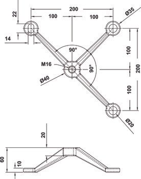 Spider Donanımları, Paslanmaz Çelik – üçlü parlak – görsel 2