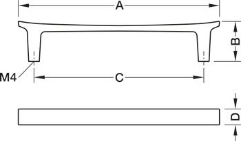 Tabanlı Kol, Häfele Déco H2540, zamak – Kulp p.çel.renkli 320mm – görsel 2