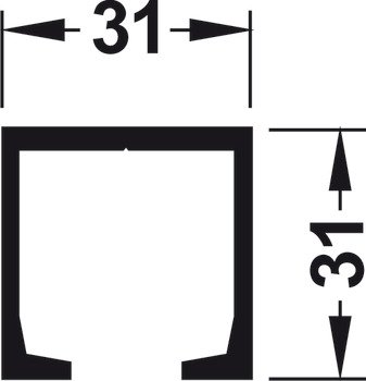 Taşıyıcı ray, gömme, Önceden delinmiş – Üst 6000mm