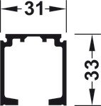 Tekli taşıyıcı ray, Önceden delinmiş, G x Y: 31 x 33 mm – Slido D-Li11 running track alu black 3m – görsel 2