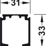 Tekli taşıyıcı ray, Önceden delinmiş, G x Y: 31 x 33 mm – Slido D-Li11 running track alu black 3m