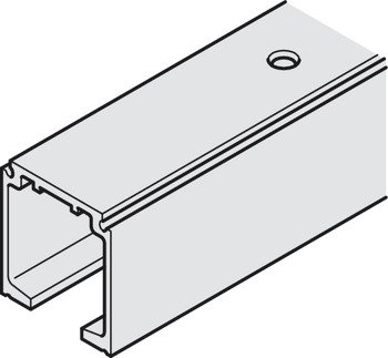 Tekli taşıyıcı ray, Önceden delinmiş, G x Y: 31 x 33 mm – Slido D-Li11 running track alu black 3m – görsel 3