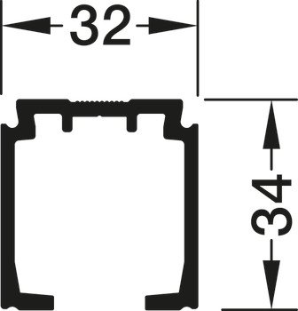 Tekli Taşıyıcı Ray, Önceden Delinmiş, G x Y: 32 X 34 Mm – Slido D-Line11 Üst t.ray 6,0m güm.32x34
