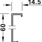 Üst kapak, Taşıyıcı ray için, Slido Flat 60 FB kayar kapı bağlantı parçası için – F-Fl51 60A kapama prf.2450mm – görsel
