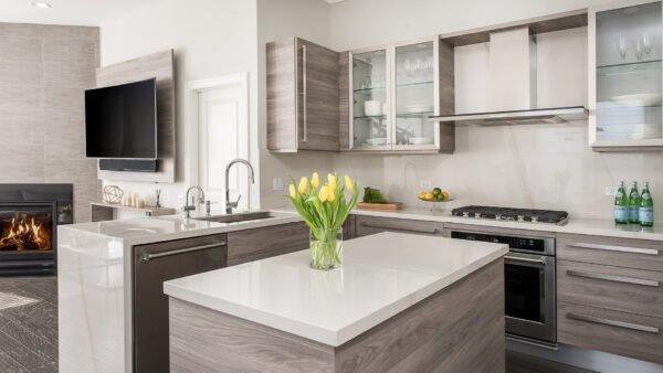 Laminam Bianco Lasa porselen tezgah, uygulama görseli 3