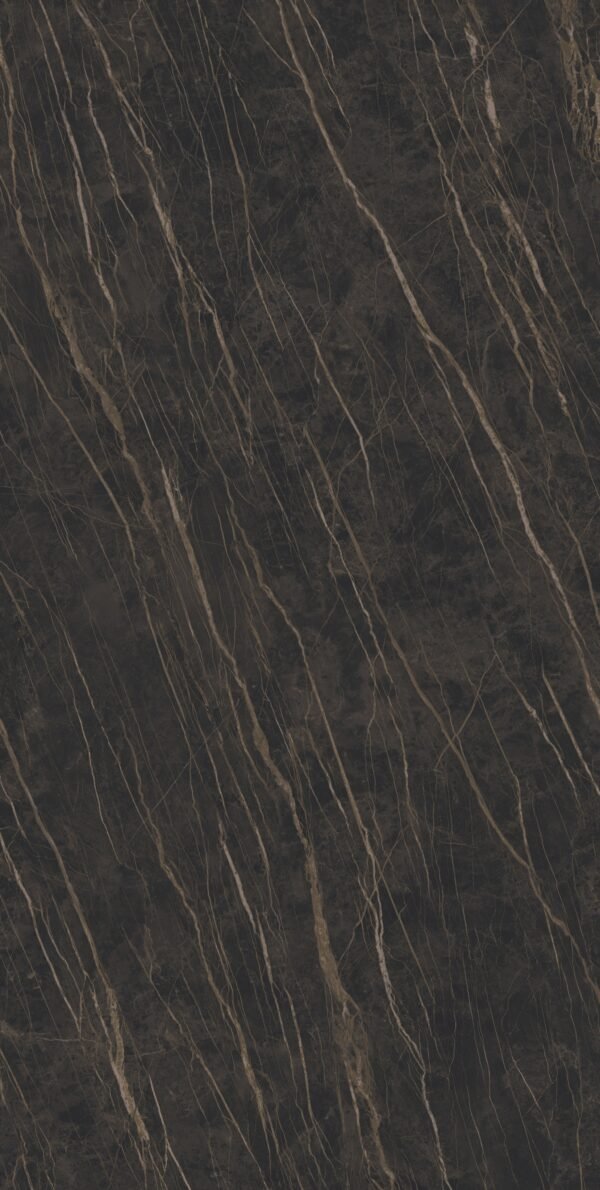 Laminam Noir Desir Book Match porselen tezgah dokusu 2
